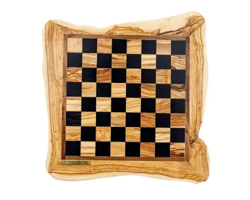 Olive Wood Handmade Premium Quality Rustic Style Chess Set, Metallic Chess Pieces 2