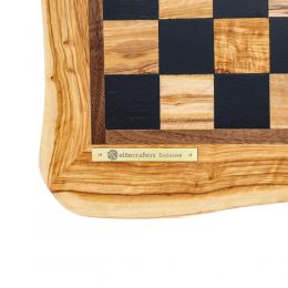 Σκάκι Πολυτελείας Ρουστίκ Χειροποίητο από Ξύλο Ελίας με Μεταλλικά Πιόνια 12