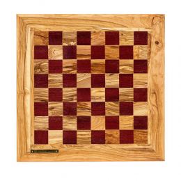 Σκάκι Πολυτελείας Χειροποίητο από Ξύλο Ελίας και Ξύλο Purple Heart με Μεταλλικά Πιόνια 2