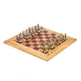 Olive Wood & Purple Heart, Handmade Premium Quality Chess Set, Metallic Chess Pieces 6