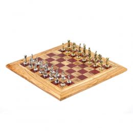 Olive Wood & Purple Heart, Handmade Premium Quality Chess Set, Metallic Chess Pieces 7