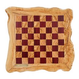 Olive Wood & Purple Heart Wood, Handmade Premium Quality, Rustic Style Chess Set, Metallic Chess Pieces 2