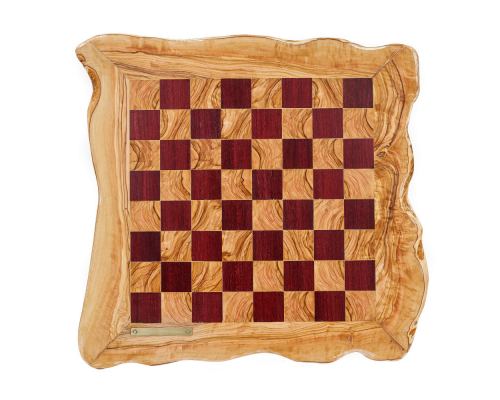 Σκάκι Πολυτελείας Ρουστίκ Χειροποίητο από Ξύλο Ελίας και Purple Heart με Μεταλλικά Πιόνια 2