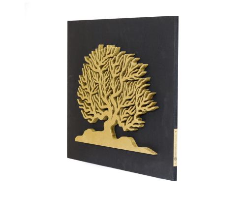 Δέντρο της Ζωής από Ξύλο, Χρυσό Μαύρο, Μοντέρνο Χειροποίητο Διακοσμητικό Τοίχου 3