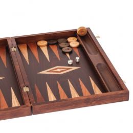 Luxury Backgammon Set Handmade of Artificial Ebony Wood with Beech Wood Playing Chips, Large Size with Storage Slots 4