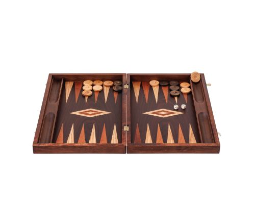 Luxury Backgammon Set Handmade of Artificial Ebony Wood with Beech Wood Playing Chips, Large Size with Storage Slots 6