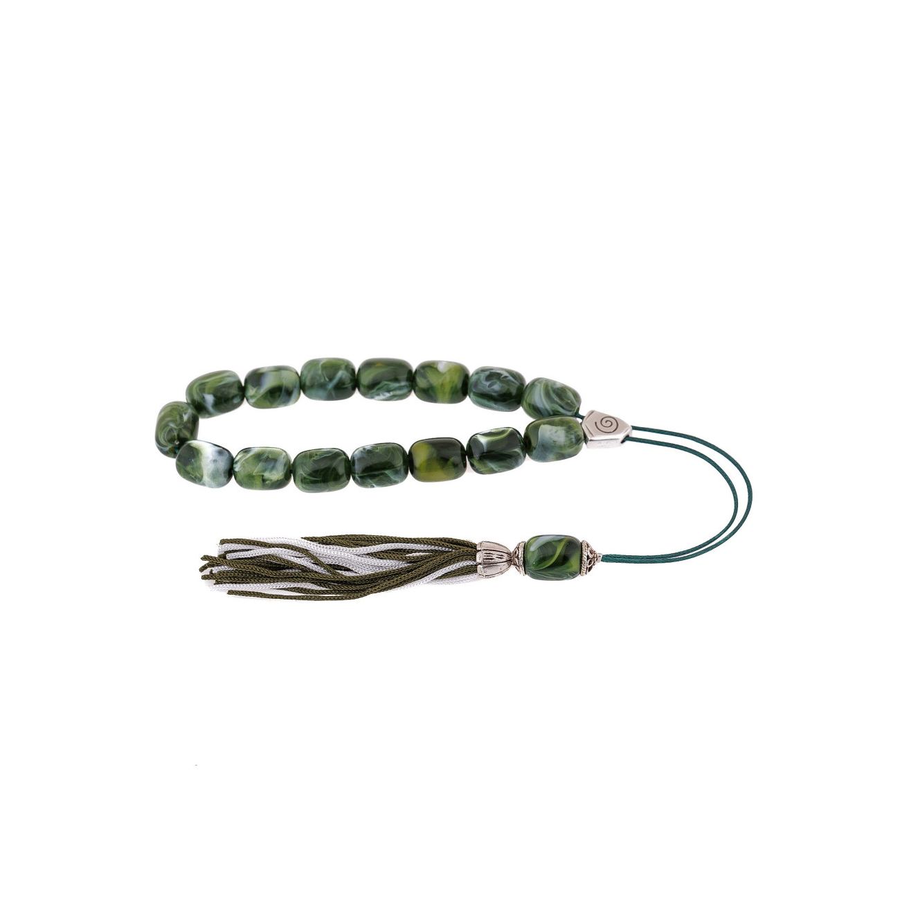METAL BEAD BRACELET W/TASSEL GREEN METAL BEAD BRACELET W/TASSEL GREEN