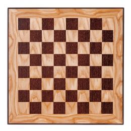 Olive Wood Chess Set in Black Wooden Box, Metallic Chess Pieces Classic Style, 41x41cm 6