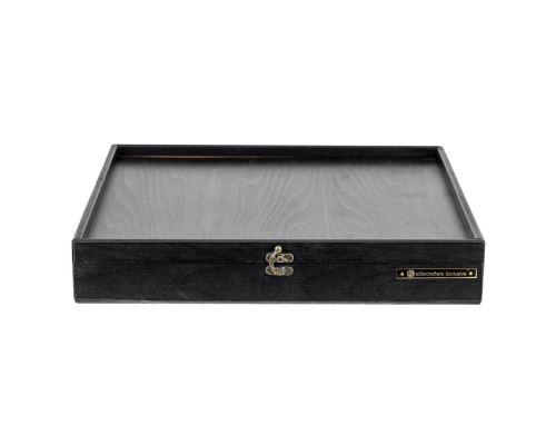 Σκάκι Ελιάς σε Μαύρο Ξύλινο Κουτί με Μεταλλικά Πιόνια Κλασσικού Στυλ, 41x41cm 11