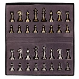 Olive Wood Chess Set in Brown Wooden Box, Metallic Chess Pieces Classic Style, 41x41cm 11
