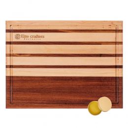 Cutting Board or Serving Board 40x30x2cm Flega Design. Handmade of Maple & Walnut Wood