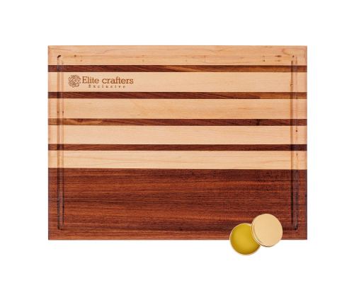 Cutting Board or Serving Board 40x30x2cm Flega Design. Handmade of Maple & Walnut Wood