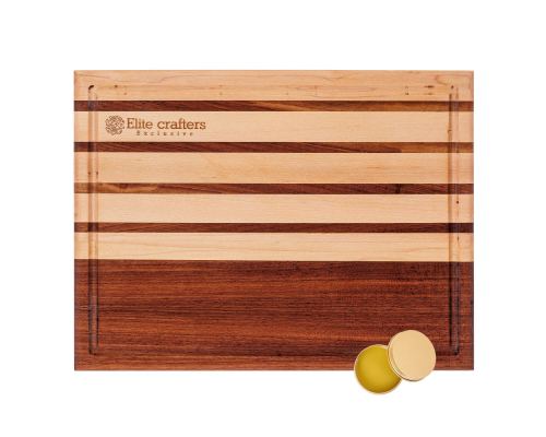 Ξύλο Σερβιρίσματος & Κοπής 40x30x2cm, Σχέδιο Φλέγα Χειροποίητο απο Σφένδαμο & Καρυδιά Αμερικής