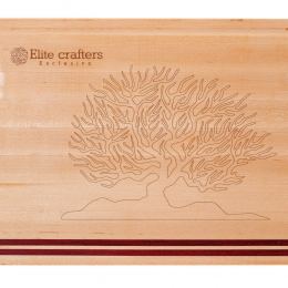 Cutting Board or Serving Board 50x35x2cm "Tree of Life" Design. Handmade of Maple Wood & Purple Heart Wood 3