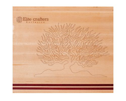 Cutting Board or Serving Board 50x35x2cm "Tree of Life" Design. Handmade of Maple Wood & Purple Heart Wood 3