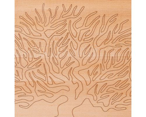 Cutting Board or Serving Board 50x35x2cm "Tree of Life" Design. Handmade of Maple Wood & Purple Heart Wood 4