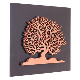 Δέντρο της Ζωής από Ξύλο, Χάλκινο Χρώμα Μαύρο, Μοντέρνο Χειροποίητο Διακοσμητικό Τοίχου, 45x35cm 3