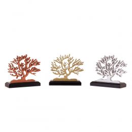 Tree of Life, Wooden Decorative Item, Copper Metallic Color on Black Base. 14cm (5.5'') 5