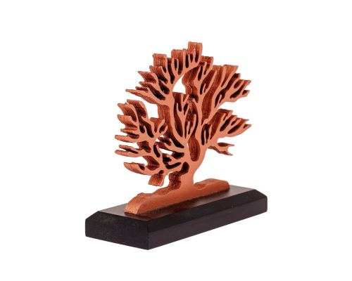 Tree of Life, Wooden Decorative Item, Copper Metallic Color on Black Base. 14cm (5.5'') 2