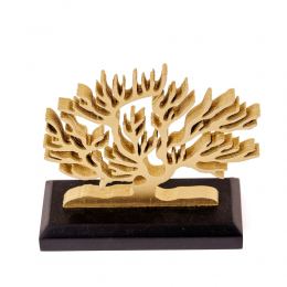 Tree of Life, Wooden Decorative Item, Gold Metallic Color on Black Base. 14cm (5.5'') 3