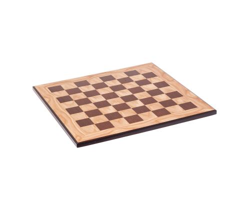 Σετ Σκακι, Σκακιέρα Ελιάς με Μαύρα Τετράγωνα & Μεταλλικά Πιόνια Κλασσικού Στυλ. 38x38 cm 7