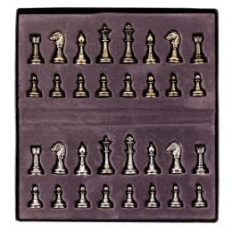 Σετ Σκακι, Σκακιέρα Ελιάς με Μαύρα Τετράγωνα & Μεταλλικά Πιόνια Κλασσικού Στυλ. 38x38 cm 5
