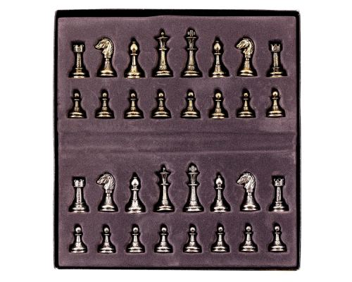 Σετ Σκακι, Σκακιέρα Ελιάς με Μαύρα Τετράγωνα & Μεταλλικά Πιόνια Κλασσικού Στυλ. 38x38 cm 5