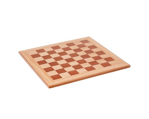 Olive Wood Chess Set, with Brown Squares & Metallic Chess Pieces Classic Style. 38x38 cm 7