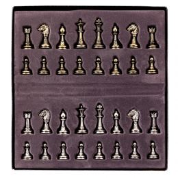 Olive Wood Chess Set, with Brown Squares & Metallic Chess Pieces Classic Style. 38x38 cm 6