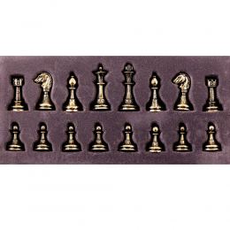 Σετ Σκακι, Σκακιέρα Ελιάς με Καφέ Τετράγωνα & Μεταλλικά Πιόνια Κλασσικού Στυλ. 38x38 cm 9