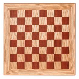 Olive Wood Chess Set, with Brown Squares & Metallic Chess Pieces Roman Style. 38x38 cm 4