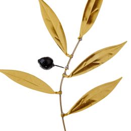 Olive Branch 18cm, Metal Decor, Gold Color, 2 Olive Branch 18cm, Metal Decor, Gold Color, 2