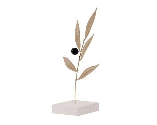 Olive Branch 18cm, Metal Decor, Silver Color, 1