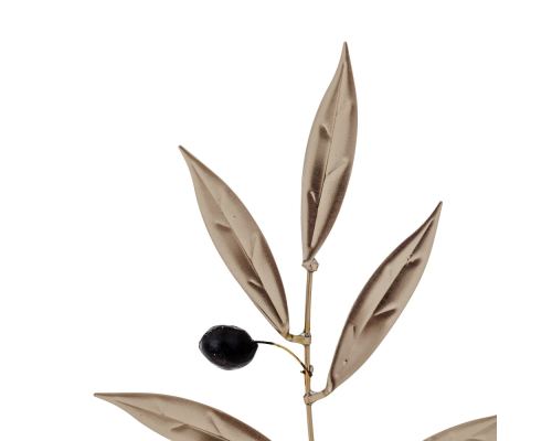 Olive Branch 18cm, Metal Decor, Silver Color, 2