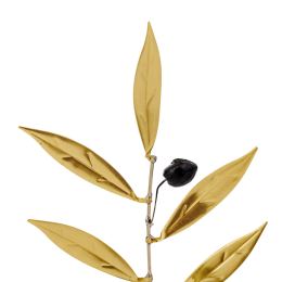 Olive Branch 20cm, Metal Decor, Gold Color, 2 Olive Branch 20cm, Metal Decor, Gold Color, 2