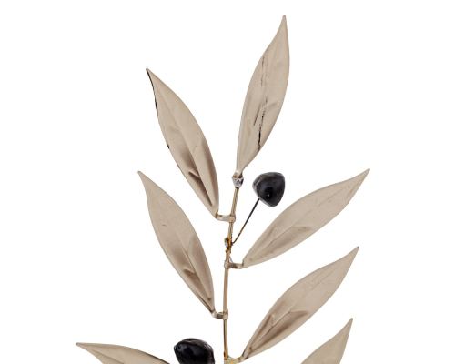 Olive Branch 20cm, Metal Decor, Silver Color, 2