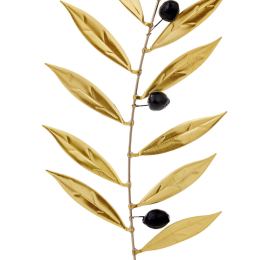 Olive Branch 25cm, Metal Decor, Gold Color, 2 Olive Branch 25cm, Metal Decor, Gold Color, 2