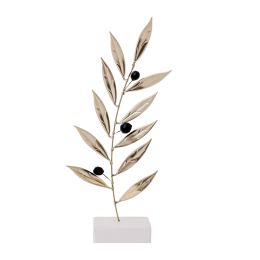 Olive Branch 25cm, Metal Decor, Silver Color Olive Branch 25cm, Metal Decor, Silver Color
