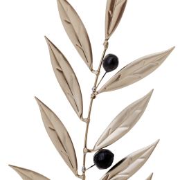 Olive Branch 25cm, Metal Decor, Silver Color, 2 Olive Branch 25cm, Metal Decor, Silver Color, 2