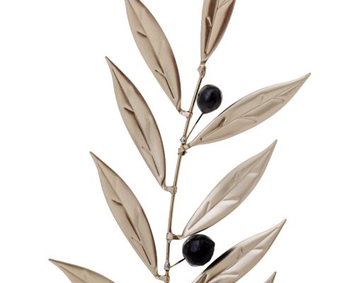 Olive Branch 25cm, Metal Decor, Silver Color, 2