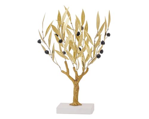 Olive Tree 33cm, Metal Decor, Gold Color