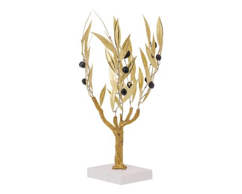 Olive Tree 33cm, Metal Decor, Gold Color, 1 