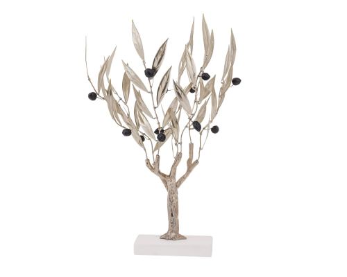 Olive Tree 33cm, Metal Decor, Silver Color