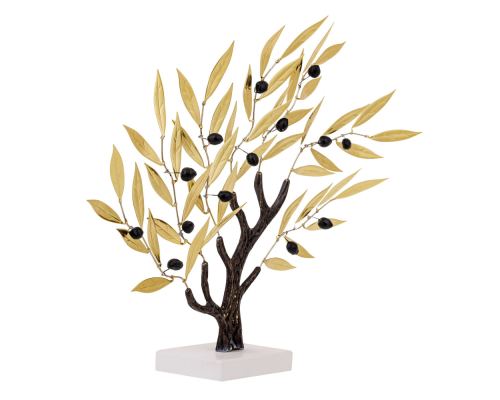 Olive Tree 36cm, Metal Decor, Gold & Brown Color, 1