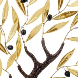Olive Tree 36cm, Metal Decor, Gold & Brown Color, 2 Olive Tree 36cm, Metal Decor, Gold & Brown Color, 2