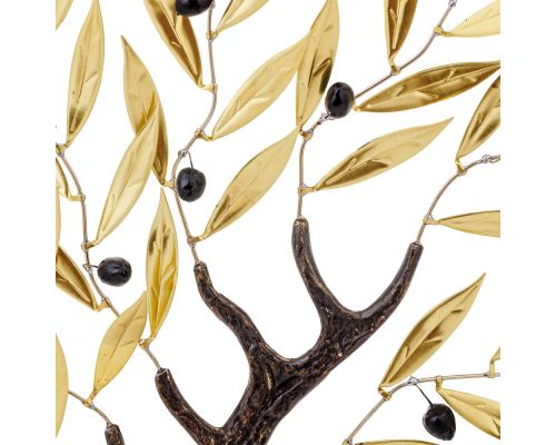 Olive Tree 36cm, Metal Decor, Gold & Brown Color, 2