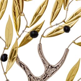 Olive Tree 36cm, Metal Decor, Gold & Silver Color, 2 Olive Tree 36cm, Metal Decor, Gold & Silver Color, 2