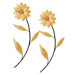 Daisy Flowers, Handmade Metal Wall Decorative Set of 2, Gold, 35cm Daisy Flowers, Handmade Metal Wall Decorative Set of 2, Gold, 35cm