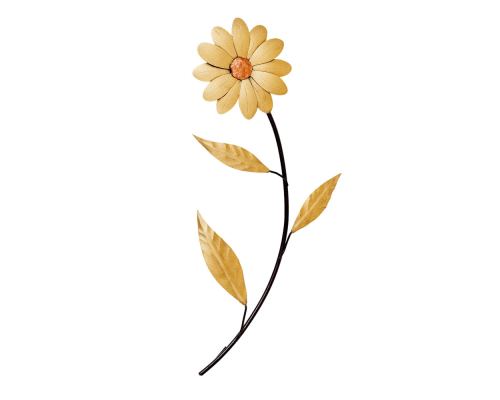 Daisy Flowers - Handmade Metal Wall Decorative Set of 2, Gold & Silver, 35cm, 1
