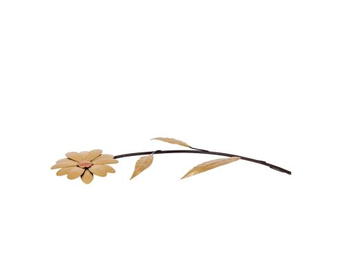 Daisy Flowers - Handmade Metal Wall Decorative Set of 2, Gold & Silver, 35cm, 3
